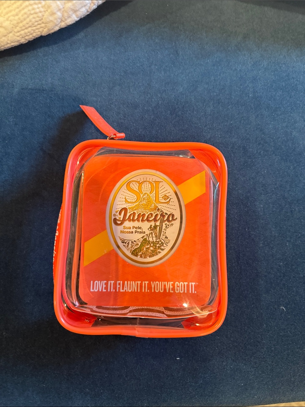 Sol de Janeiro Bright Orange Clear Cosmetic Pouch